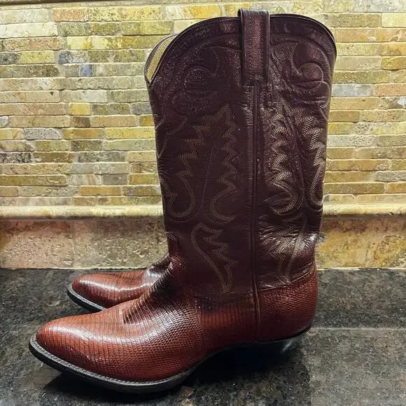 Vintage Panhandle Slim Leather Western Lizard Cowboy Boots Sz 6.5 - Picture 3 of 10